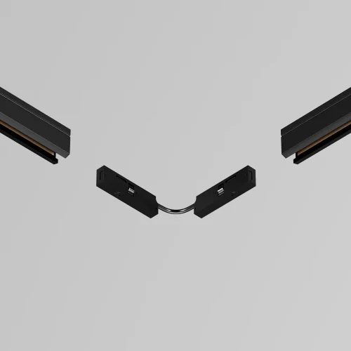 Коннектор питания угловой 7.5см Magnetic track system Levity TRA184CPC-1B-7.5 Maytoni чёрный в стиле хай-тек современный для светильников серии Magnetic track system Levity levity магнитная фото 5