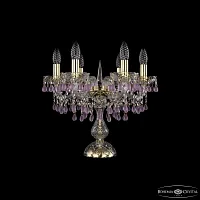 Настольная лампа 1410L/6/141-39 G V7010 Bohemia Ivele Crystal без плафона 6 ламп, основание золотое металл хрусталь в стиле классика виноград
