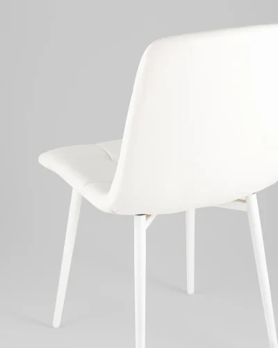 Стул Одди экокожа белый белые ножки УТ000039991 Stool Group, белый/экокожа, ножки/металл/белый, размеры - *840**** фото 6