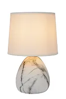 Настольная лампа Marmo 47508/81/31 Lucide белая 1 лампа, основание белое серое керамика в стиле классический 