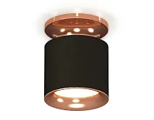 Светильник накладной XS7402122 Ambrella light чёрный 1 лампа, основание золотое в стиле хай-тек современный круглый