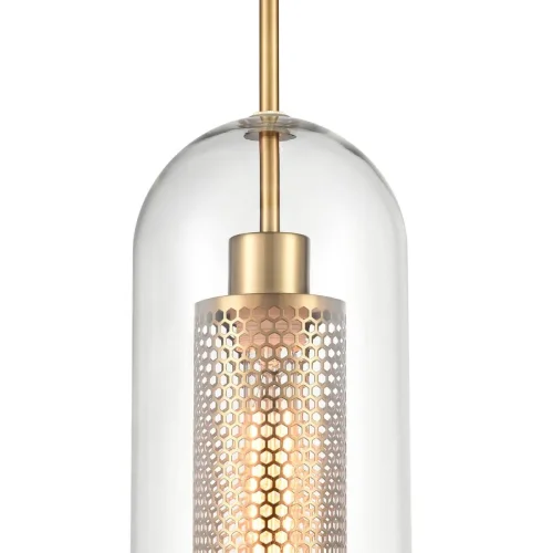 Светильник подвесной Coro VL5524P11 Vele Luce прозрачный 1 лампа, основание латунь в стиле современный  фото 3
