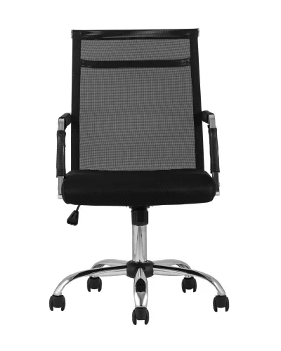 Кресло офисное TopChairs Clerk, черное УТ000001928 Stool Group, чёрный/ткань, ножки/металл/хром, размеры - ****550*600 фото 4