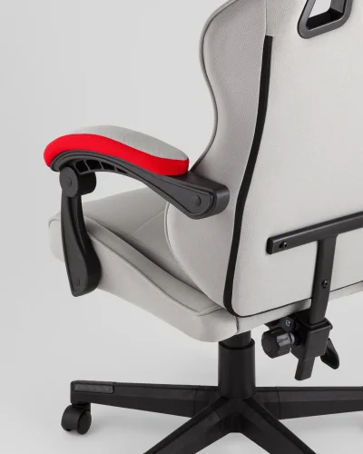 Кресло спортивное TopChairs Phantom, ткань, серо-красный УТ000039472 Stool Group, серый/текстиль, ножки/полимер/чёрный, размеры - 1250*1350***490*470 фото 8