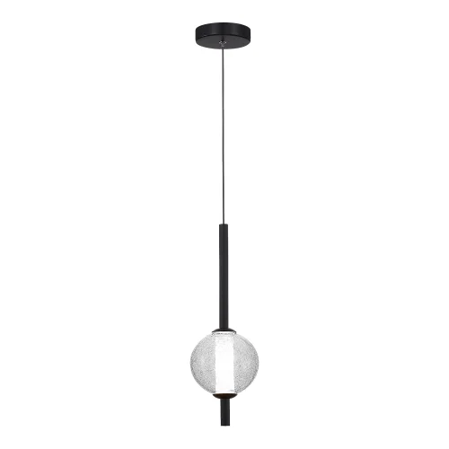 Светильник подвесной LED Peek SL6120.403.01 ST-Luce прозрачный 1 лампа, основание чёрное в стиле современный хай-тек минимализм 