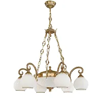Люстра подвесная  L 8500/6+2 Reccagni Angelo белая на 8 ламп, основание золотое в стиле классический 