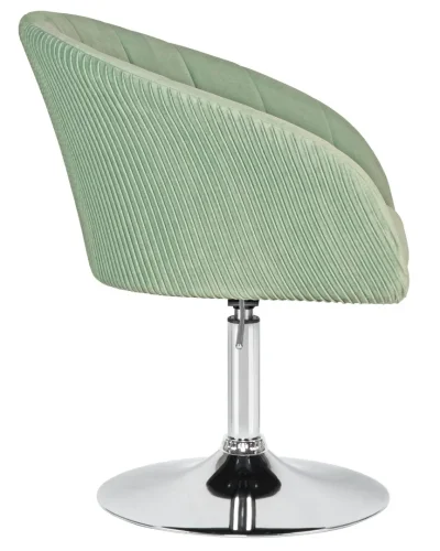 Кресло дизайнерское  8600-LM,  цвет сиденья мятный велюр (1922-8), цвет основания хром Dobrin, зелёный мятный/велюр, ножки/металл/хром, размеры - 750*900***600*570 фото 3