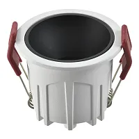 Светильник точечный LED ST757.438.10R ST-Luce чёрный на 1 лампу, основание белое в стиле современный круглый
