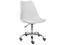 Компьютерное кресло Kolin white 11833 Woodville, белый/искусственная кожа, ножки/металл/хром, размеры - *890***490*560