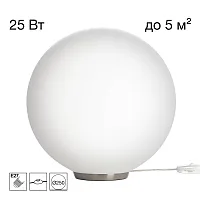 Настольная лампа Ron CL941D25T1 Citilux белая на 1 лампу, основание хром полимер в стиле современный шар