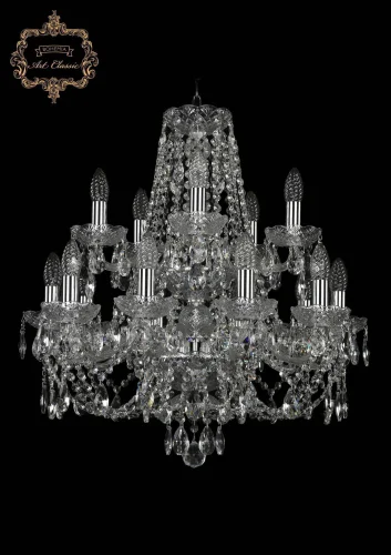 Люстра подвесная хрустальная 11.21.10+5.200.2d.Cr.Sp Bohemia Art Classic прозрачная на 15 ламп, основание хром в стиле классический 