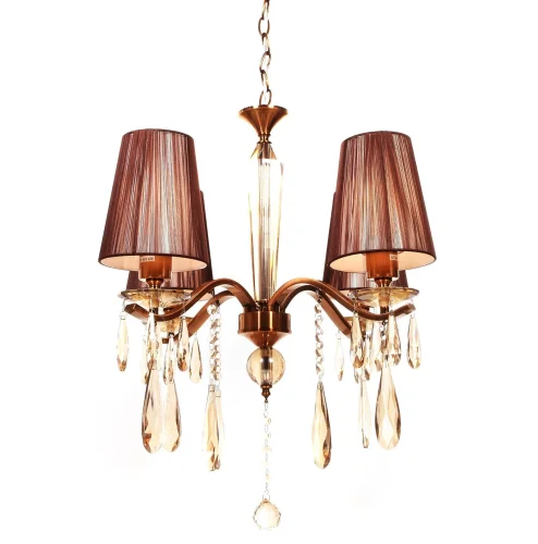 Люстра подвесная Alessia LDP 1726-4 MD Lumina Deco коричневая на 4 лампы, основание бронзовое в стиле классический 