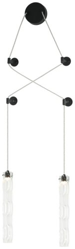 Светильник подвесной LED Still 2163/02/02WP Stilfort прозрачный 2 лампы, основание чёрное в стиле современный трубочки