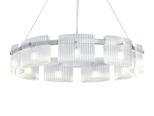 Люстра подвесная 4539/S chrome Newport прозрачная на 9 ламп, основание хром в стиле американский современный классический  фото 2