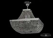 Люстра потолочная хрустальная 19112/H1/45IV Ni Bohemia Ivele Crystal прозрачная на 8 ламп, основание никель в стиле классический sp