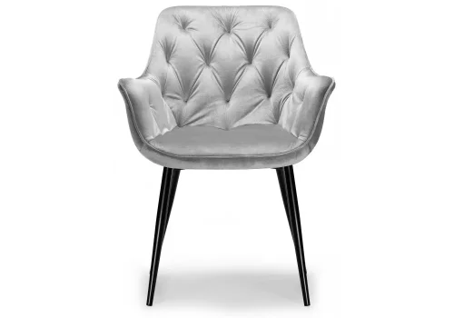 Стул на металлокаркасе Remo light gray 11940 Woodville, серый/велюр, ножки/металл/чёрный, размеры - ****600*660 фото 3