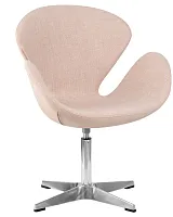 Кресло дизайнерское 69A-LMO SWAN, цвет сиденья бежевый (IF1), алюминиевое основание Dobrin, бежевый/ткань, ножки/металл/алюминий, размеры - ****710*600