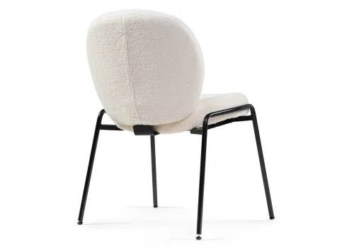 Стул на металлокаркасе Kalipso 1 white / black 15783 Woodville, белый/букле, ножки/металл/чёрный, размеры - ****560*600 фото 6