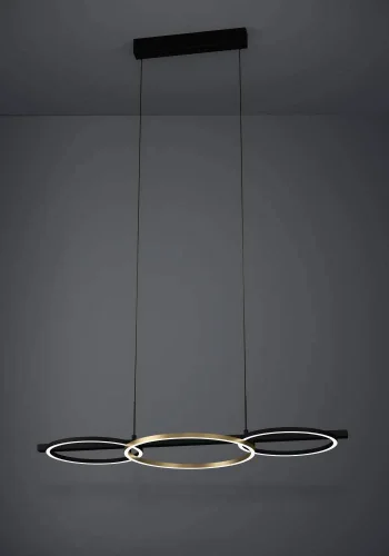 Светильник подвесной LED Lanacera 390087 Eglo чёрный золотой на 2 лампы, основание чёрное в стиле современный кольца фото 2 Светильник подвесной LED Lanacera 390087 Eglo чёрный золотой на 2 лампы, основание чёрное в стиле современный кольца фото 2