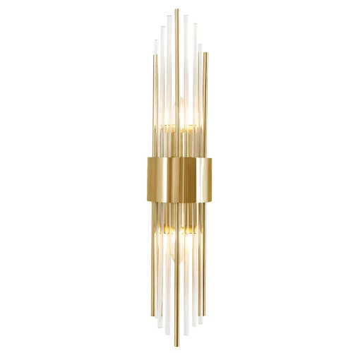 Бра ATENTO AP2 BRASS/TRANSPARENTE Crystal Lux прозрачный латунь на 2 лампы, основание латунь в стиле современный фото 2