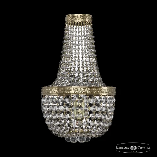 Бра 19281B/H2/20IV G Bohemia Ivele Crystal прозрачный на 2 лампы, основание золотое в стиле классический sp
