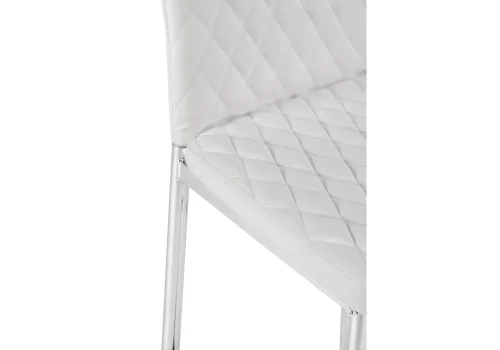 Барный стул Teon white / chrome 15513 Woodville, белый/искусственная кожа, ножки/металл/хром, размеры - *1000***410*500 фото 6