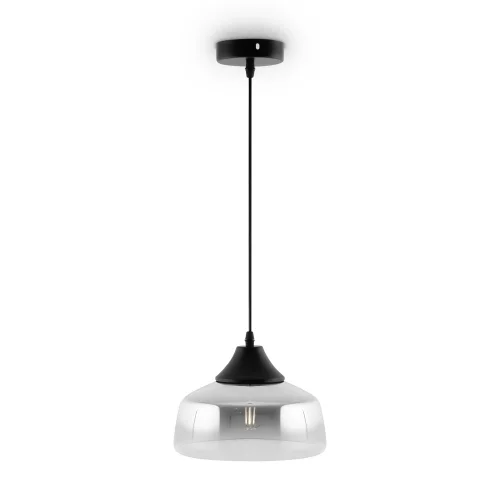 Светильник подвесной Jiffy FR5188PL-01B Freya прозрачный 1 лампа, основание чёрное в стиле современный 