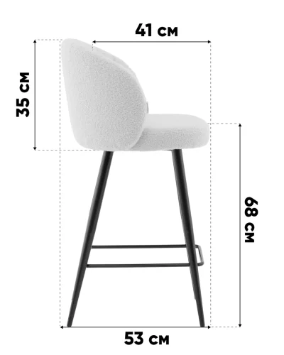 Стул полубарный Ханнингем велюр жемчужный УТ000041703 Stool Group, /, ножки//, размеры - ***** фото 3