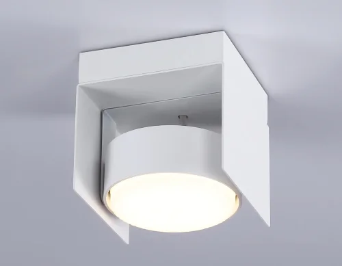 Светильник накладной TN70841 Ambrella light белый 1 лампа, основание белое в стиле современный хай-тек круглый фото 3