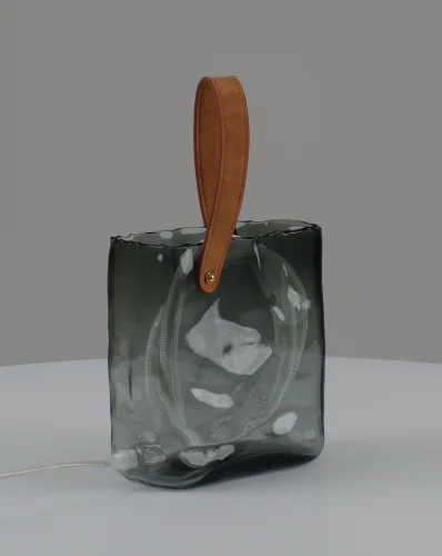 Настольная лампа LED Bag V11675-TL Moderli серая на 1 лампу, основание серое стекло в стиле современный арт-деко фото 2