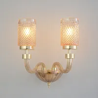 Бра SILVESTRO AP2 AMBER Crystal Lux янтарный золотой на 2 лампы, основание янтарное золотое в стиле классический 