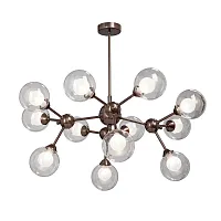 Люстра потолочная V4886-7/12PL Vitaluce белая на 12 ламп, основание бронзовое в стиле арт-деко молекула шар Люстра потолочная V4886-7/12PL Vitaluce белая на 12 ламп, основание бронзовое в стиле арт-деко молекула шар