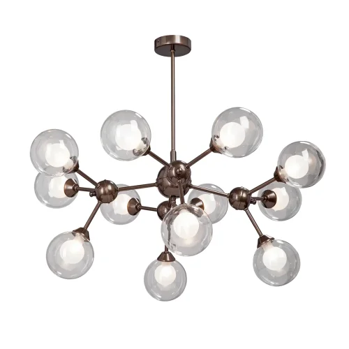 Люстра потолочная V4886-7/12PL Vitaluce белая на 12 ламп, основание бронзовое в стиле арт-деко молекула шар Люстра потолочная V4886-7/12PL Vitaluce белая на 12 ламп, основание бронзовое в стиле арт-деко молекула шар