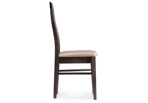 Деревянный стул Рейнир орех 450736 Woodville, бежевый/ткань, ножки/массив бука дерево/орех, размеры - ****450*500 фото 4