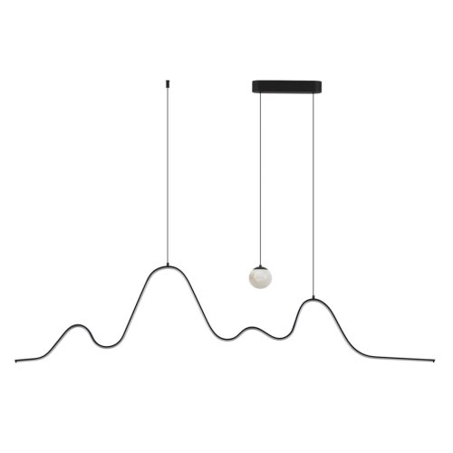 Светильник подвесной LED Moonlight 7181/37L Odeon Light белый на 2 лампы, основание чёрное в стиле хай-тек линейный