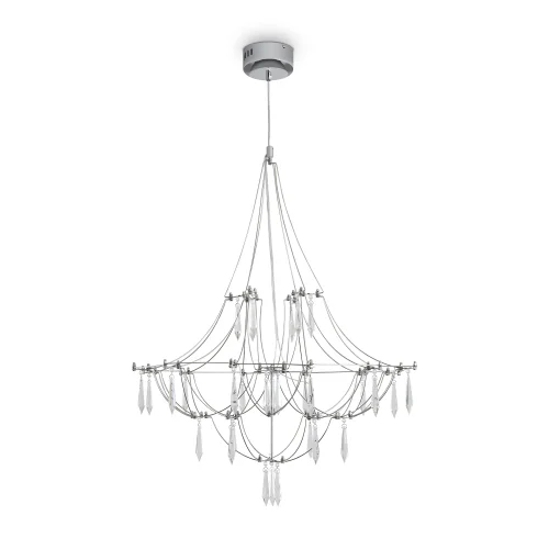 Светильник подвесной LED Amela FR6138PL-L21CH Freya прозрачный хром на 1 лампу, основание хром в стиле современный арт-деко капли