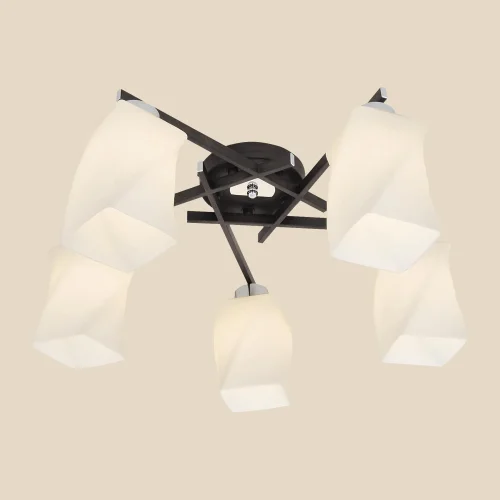 Люстра Гранада потолочная CL135151 Citilux белая на 5 ламп, основание коричневое хром серое в стиле современный  фото 3