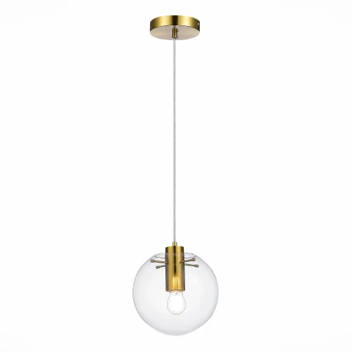 Светильник подвесной Noor SL1056.203.01 ST-Luce прозрачный 1 лампа, основание золотое в стиле современный шар