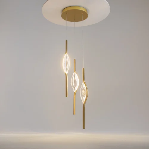 Светильник подвесной LED Foresight MOD347PL-L24BS3K Maytoni прозрачный на 1 лампу, основание латунь в стиле современный арт-деко каскад фото 8