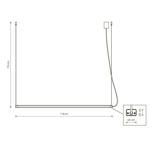 Светильник подвесной LED H LED 8910-NW Nowodvorski белый на 1 лампу, основание чёрное в стиле современный линейный фото 2