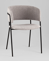 Кресло Нэлли New, буклированный велюр серый УТ000039978 Stool Group, серый/букле, ножки/металл/чёрный, размеры - *****
