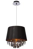Светильник подвесной DOLTI 78368/30/30 Lucide чёрный 1 лампа, основание хром серое в стиле современный 