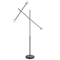 Торшер Baton FLOR LAMP 3 85432-22 ImperiumLoft белый на 3 лампы, основание латунь в стиле современный 