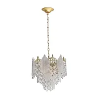 Люстра подвесная Tears 5049/11 Odeon Light прозрачная на 11 ламп, основание золотое в стиле современный флористика 