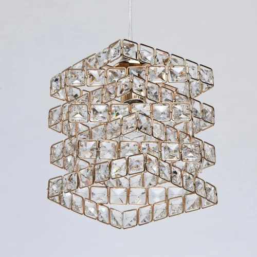 Светильник подвесной Бриз 111013101 DeMarkt прозрачный 1 лампа, основание золотое в стиле классический  фото 3