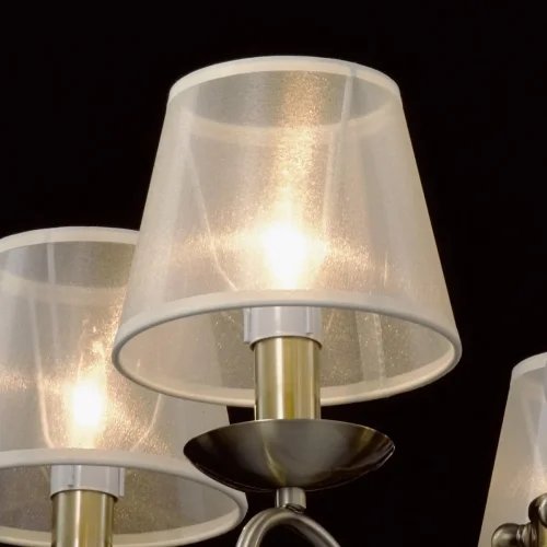 Люстра подвесная Федерика 684012305 MW-Light бежевая на 5 ламп, основание античное бронза в стиле классический  фото 4