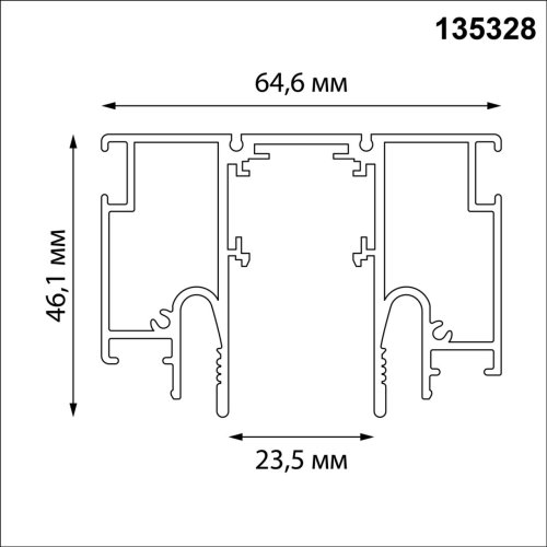 Шинопровод для монтажа в натяжной потолок 3м Flum 135328 Novotech чёрный в стиле минимализм хай-тек современный для светильников серии Flum натяжной потолок низковольтная трековая система шинопровод фото 3