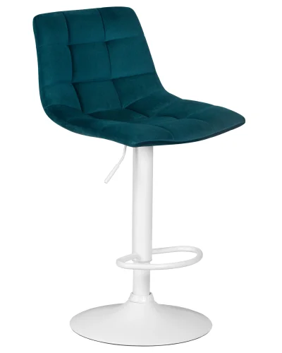 Набор 2 шт Стул барный DOBRIN TAILOR WHITE (морской волны велюр (MJ9-99)) цвет сиденья морской волны велюр (MJ9-99), цвет основания белый Dobrin, морская волна/велюр, ножки/металл/, размеры - 920*1130**** фото 3