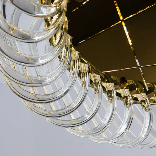 Люстра подвесная Megan 7568/18 LM-9 Divinare прозрачная на 9 ламп, основание бронзовое в стиле современный  фото 4