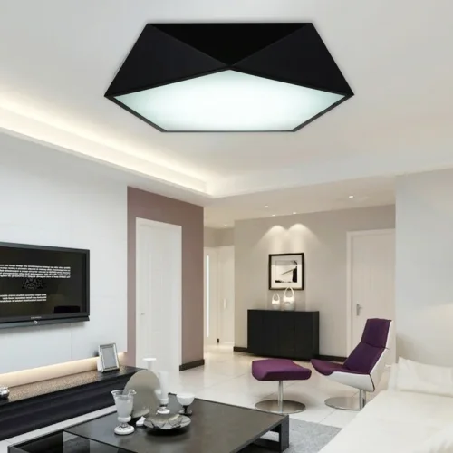 Светильник потолочный LED GEOMETRIC Black D60 185379-26 ImperiumLoft белый 1 лампа, основание чёрное в стиле современный скандинавский  фото 4